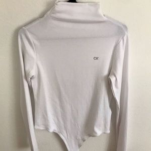 White Calvin Klein Jeans high neck bodysuit